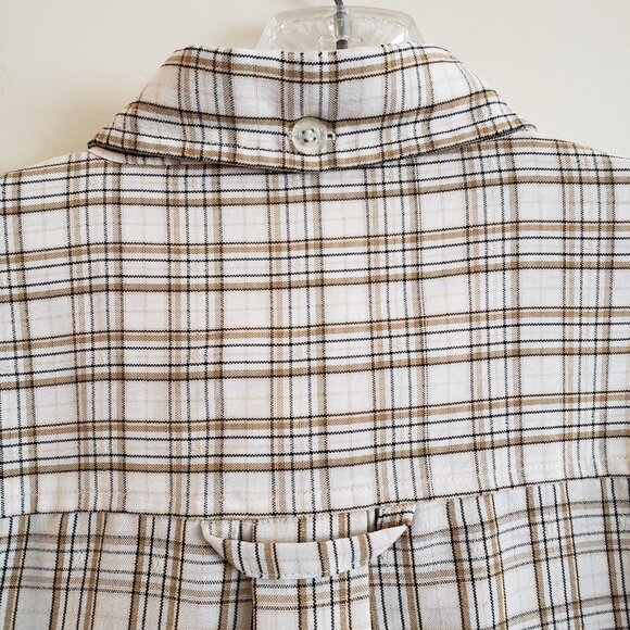 Y2K VINTAGE Southpole Mens Button Up Tan Plaid Short Sleeve Shirt Medium Preownd - Picture 3 of 9